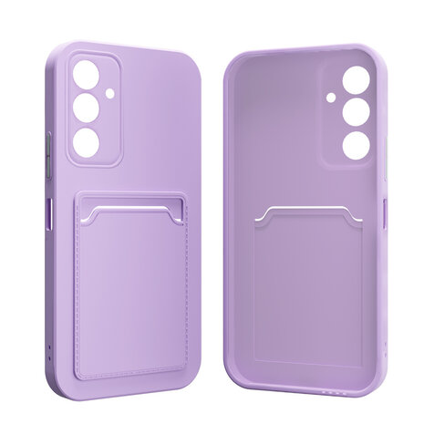 ShieldCase® ShieldCase Samsung Galaxy A15 siliconen hoesje met pasjeshouder (paars)