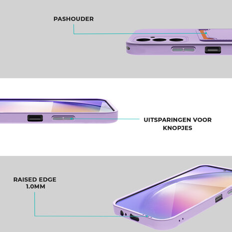 ShieldCase® ShieldCase Samsung Galaxy A15 siliconen hoesje met pasjeshouder (paars)