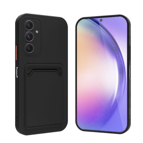 ShieldCase® ShieldCase Samsung Galaxy A35 siliconen hoesje met pasjeshouder (zwart)