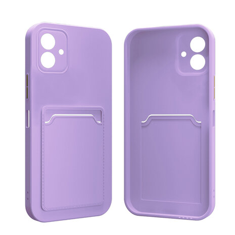 ShieldCase® ShieldCase Samsung Galaxy A05 siliconen hoesje met pasjeshouder (paars)