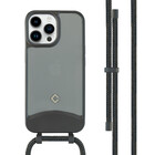 Coverzs Coverzs iPhone 14 Pro Max Mat hoesje met koord (zwart)