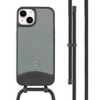 Coverzs Coverzs iPhone 13 Mat hoesje met koord (zwart)