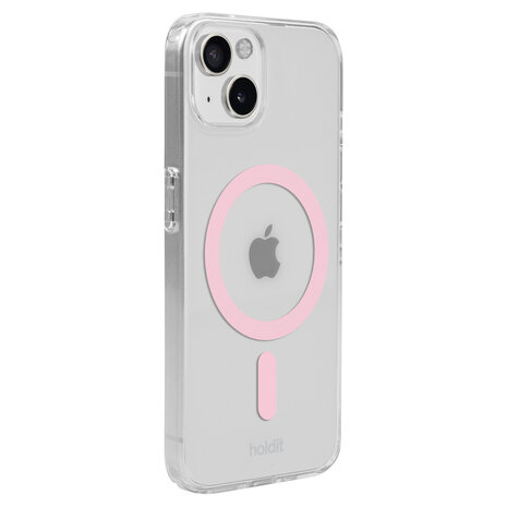 Holdit Holdit iPhone 13 siliconen MagSafe hoesje (transparant/roze)