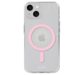 Holdit Holdit iPhone 14 siliconen MagSafe hoesje (transparant/roze)