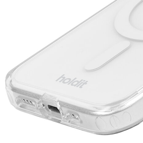 Holdit Holdit iPhone 15 Pro Max siliconen MagSafe hoesje (transparant/wit)