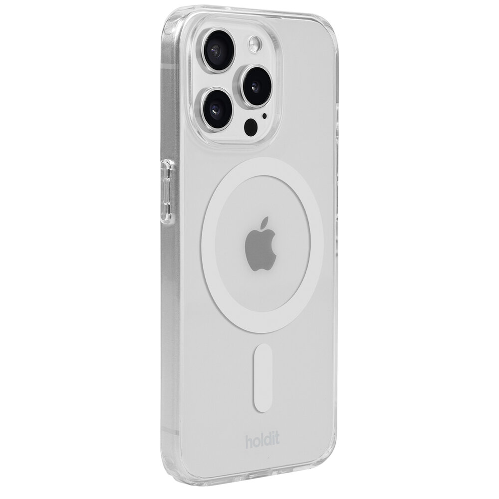Holdit Holdit iPhone 15 Pro siliconen MagSafe hoesje (transparant/wit)