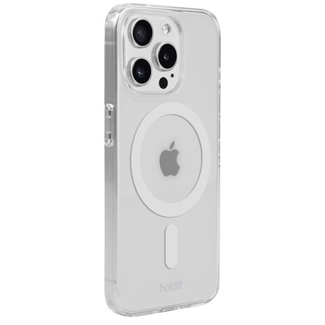 Holdit Holdit iPhone 15 Pro siliconen MagSafe hoesje (transparant/wit)