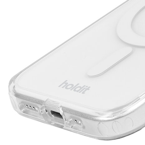 Holdit Holdit iPhone 15 Pro siliconen MagSafe hoesje (transparant/wit)