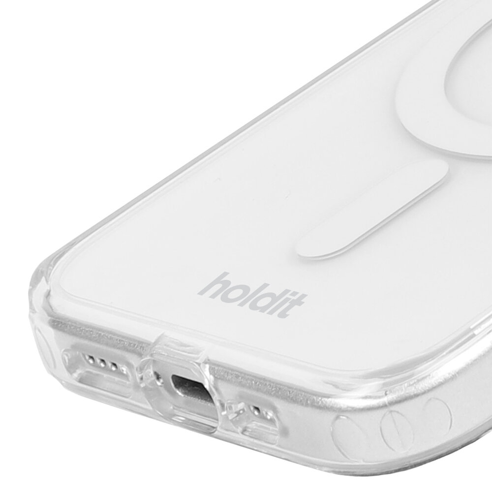 Holdit Holdit iPhone 15 siliconen MagSafe hoesje (transparant/wit)