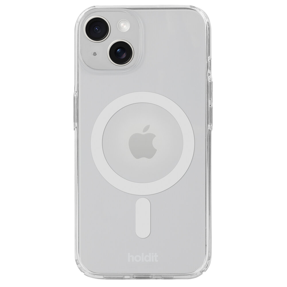 Holdit Holdit iPhone 15 siliconen MagSafe hoesje (transparant/wit)
