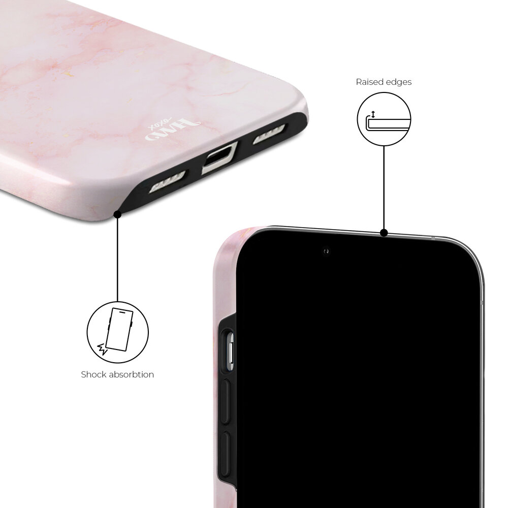 xoxo Wildhearts xoxo Wildhearts Marble Pink - iPhone 12 Pro hoesje xoxo Wildhearts xoxo Wildhearts Marble Pink - iPhone 12 Pro hoesje