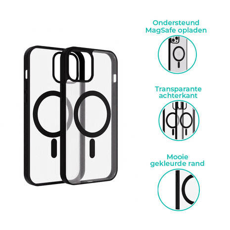 ShieldCase® ShieldCase iPhone 13 Pro Magsafe hoesje transparant gekleurde rand (zwart) ShieldCase® ShieldCase iPhone 13 Pro Magsafe hoesje transparant gekleurde rand (zwart)