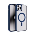 ShieldCase® ShieldCase iPhone 13 Pro Max Magsafe hoesje transparant gekleurde rand (blauw)