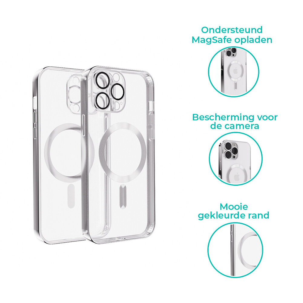 ShieldCase® ShieldCase iPhone 14 Pro hoesje transparant Magsafe metal coating (zilver) ShieldCase® ShieldCase iPhone 14 Pro hoesje transparant Magsafe metal coating (zilver)
