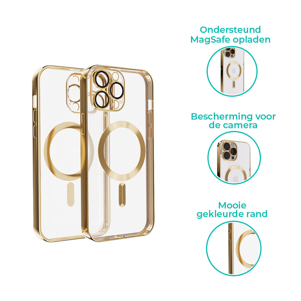 ShieldCase® ShieldCase iPhone 14 Pro Max hoesje transparant Magsafe metal coating (goud) ShieldCase® ShieldCase iPhone 14 Pro Max hoesje transparant Magsafe metal coating (goud)