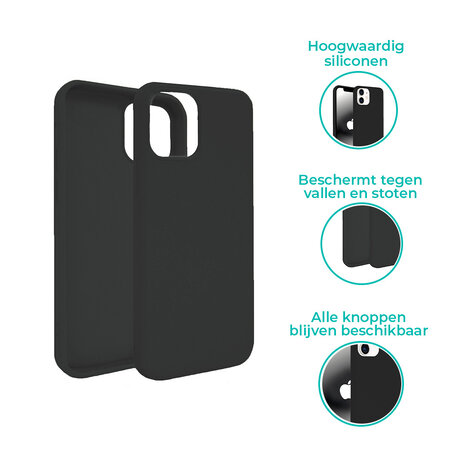 ShieldCase® ShieldCase iPhone 12 silicone case - 6.1 inch (zwart)