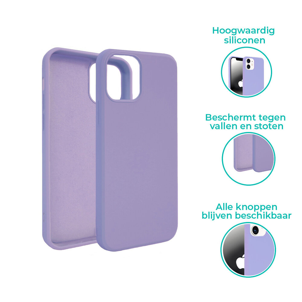 ShieldCase® ShieldCase Silicone case iPhone 12 - 6.1 inch (lichtpaars)