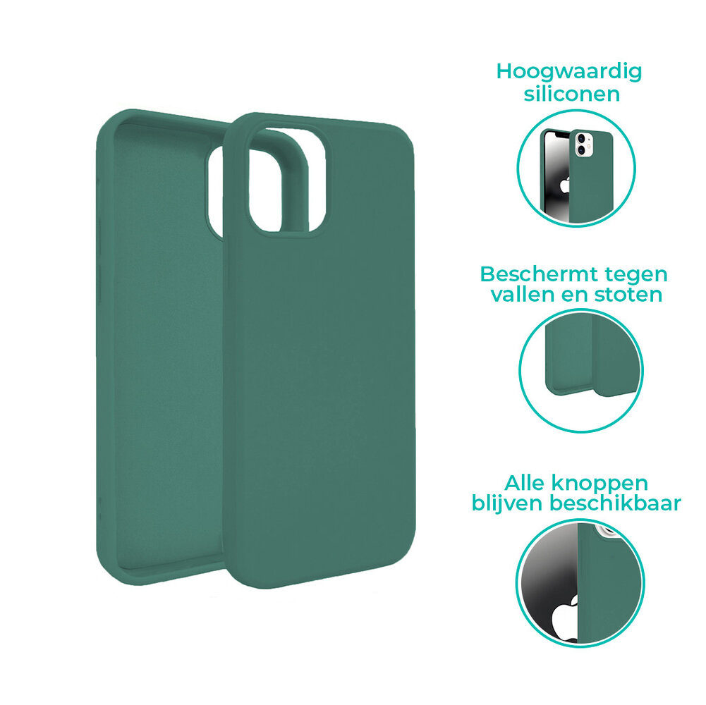 ShieldCase® ShieldCase Silicone case iPhone 12  6.1 inch (donkergroen)