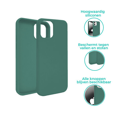 ShieldCase® ShieldCase Silicone case iPhone 12  6.1 inch (donkergroen)