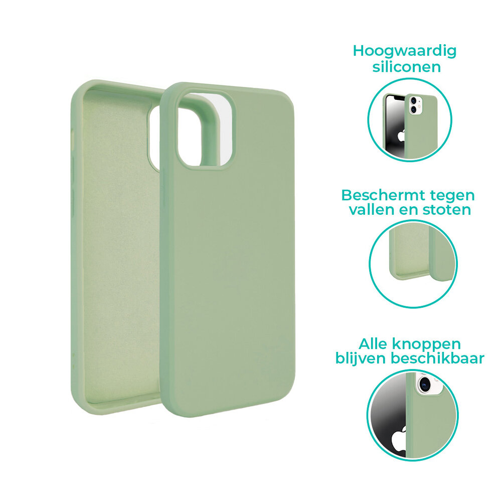 ShieldCase® ShieldCase Silicone case iPhone 12 - 6.1 inch (lichtgroen)