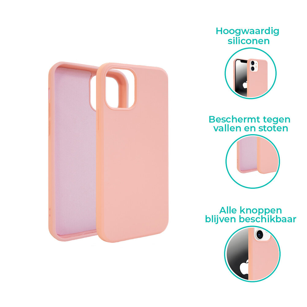 ShieldCase® ShieldCase Silicone case iPhone 12  - 6.1 inch (roze)