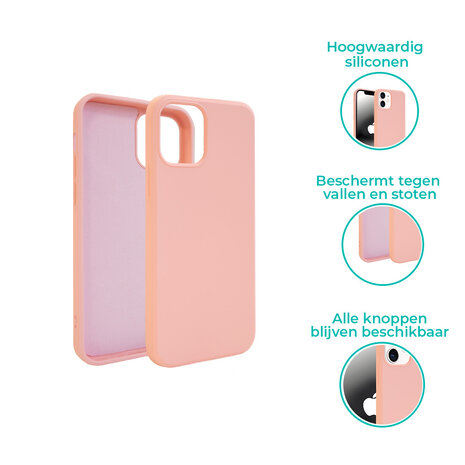 ShieldCase® ShieldCase Silicone case iPhone 12  - 6.1 inch (roze)