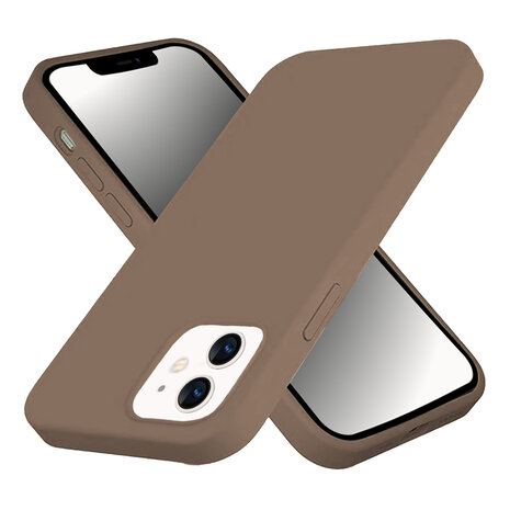 ShieldCase® ShieldCase Silicone case iPhone 12 (lichtbruin)