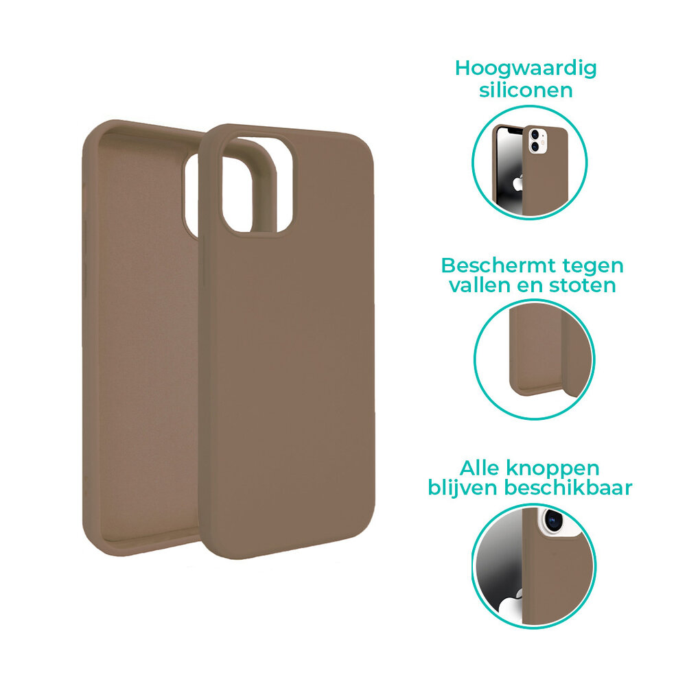 ShieldCase® ShieldCase Silicone case iPhone 12 (lichtbruin)