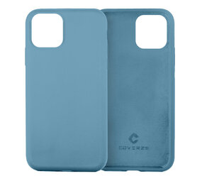 Coverzs Luxe Liquid Silicone case iPhone 11 (lichtblauw)
