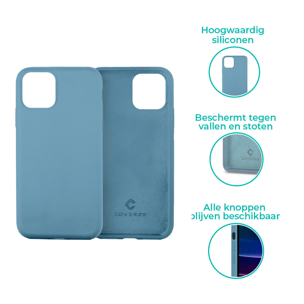 Coverzs Coverzs Luxe Liquid Silicone case iPhone 11 (lichtblauw)