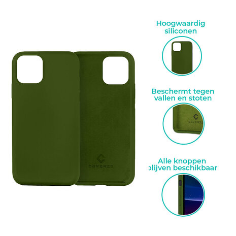 Coverzs Coverzs Luxe Liquid Silicone case iPhone 11 (legergroen)