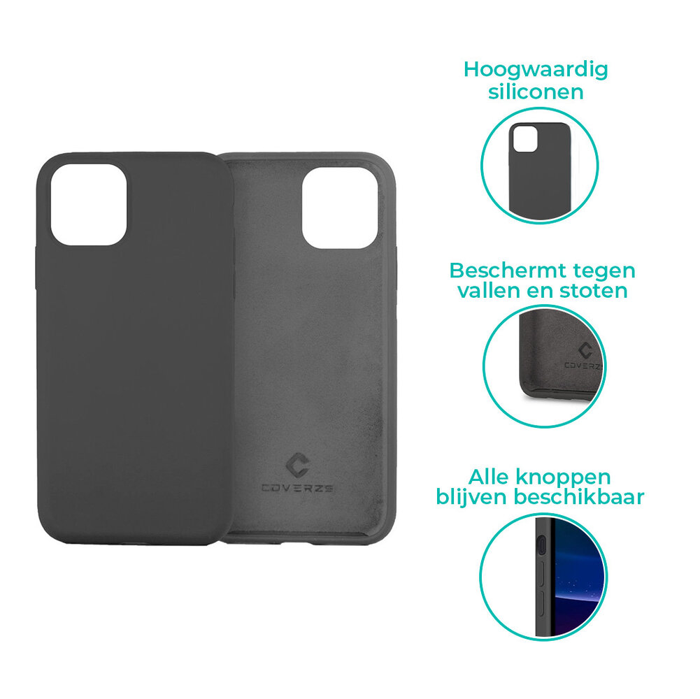 Coverzs Coverzs Luxe Liquid Silicone case iPhone 11 (donkergrijs)
