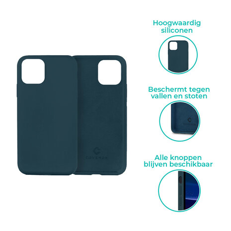 Coverzs Coverzs Luxe Liquid Silicone case iPhone 11 (donkerblauw)