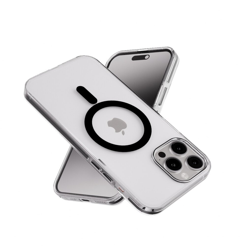 Coverzs Coverzs iPhone 15 Pro Max Clear metallic case met MagSafe (zwart) Coverzs Coverzs iPhone 15 Pro Max Clear metallic case met MagSafe (zwart)