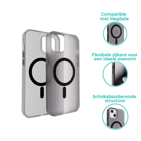Coverzs Coverzs iPhone 14 golvende hard case met MagSafe (zwart) Coverzs Coverzs iPhone 14 golvende hard case met MagSafe (zwart)