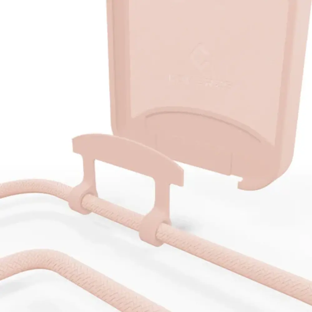 Coverzs Coverzs iPhone 16 Pro siliconen hoesje met koord (roze)