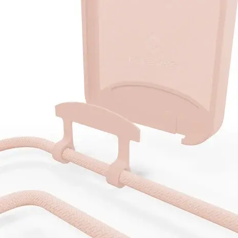 Coverzs Coverzs iPhone 16 Pro siliconen hoesje met koord (roze)