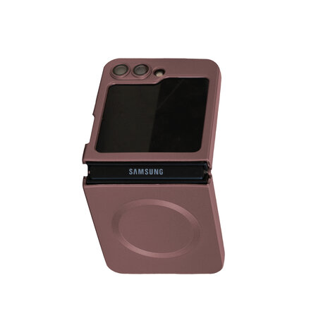 ShieldCase® ShieldCase Samsung Galaxy Z Flip 6 / Z Flip 7 FE mat hoesje met camera cover (wijnrood)