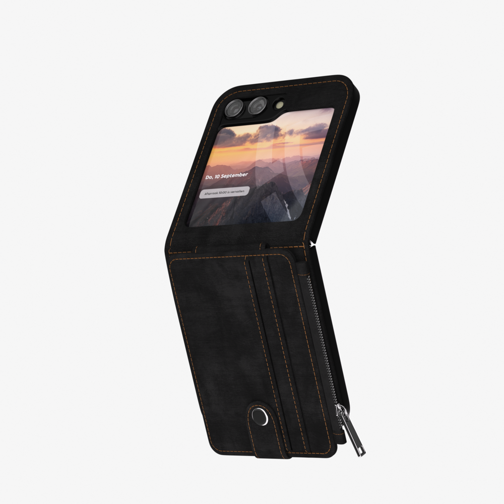 ShieldCase® ShieldCase Samsung Galaxy Z Flip 6 / Z Flip 7 FE leren hoesje met afneembare portemonnee (zwart) ShieldCase® ShieldCase Samsung Galaxy Z Flip 6 / Z Flip 7 FE leren hoesje met afneembare portemonnee (zwart)