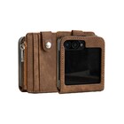 ShieldCase® ShieldCase Samsung Galaxy Z Flip 6 leren hoesje met afneembare portemonnee (bruin)