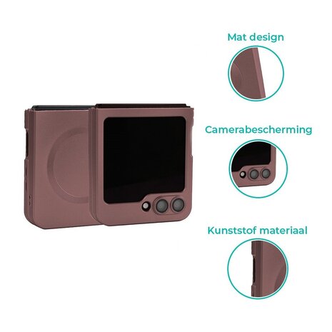 ShieldCase® ShieldCase Samsung Galaxy Z Flip 6 / Z Flip 7 FE mat hoesje met camera cover (wijnrood)