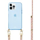 xoxo Wildhearts xoxo Wildhearts iPhone 14 Pro blauw hoesje met Rainbow Vibes koord