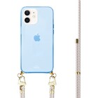 xoxo Wildhearts xoxo Wildhearts iPhone 12 blauw hoesje met Aqua Pink koord