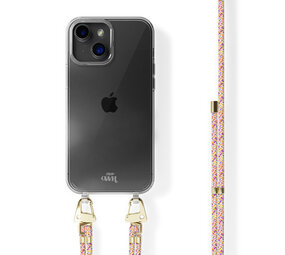 xoxo Wildhearts iPhone 14 transparant hoesje met Rainbow Vibes koord xoxo Wildhearts iPhone 14 transparant hoesje met Rainbow Vibes koord
