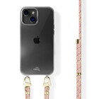 xoxo Wildhearts iPhone 13 mini transparant hoesje met Rainbow Vibes koord