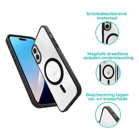 ShieldCase® ShieldCase iPhone 16 MagSafe hoesje met gekleurde rand (zwart) ShieldCase® ShieldCase iPhone 16 MagSafe hoesje met gekleurde rand (zwart)