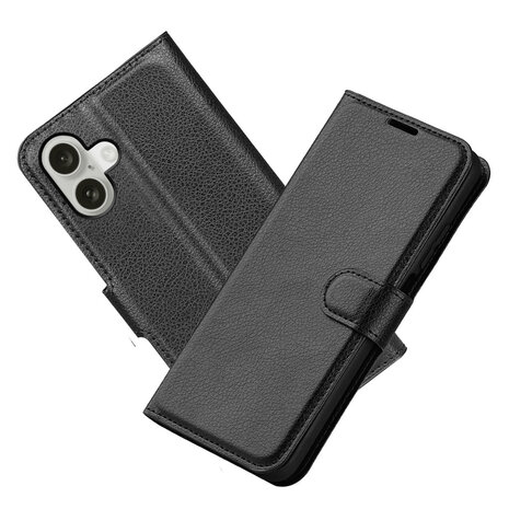 ShieldCase® ShieldCase iPhone 16 bookcase (zwart) ShieldCase® ShieldCase iPhone 16 bookcase (zwart)