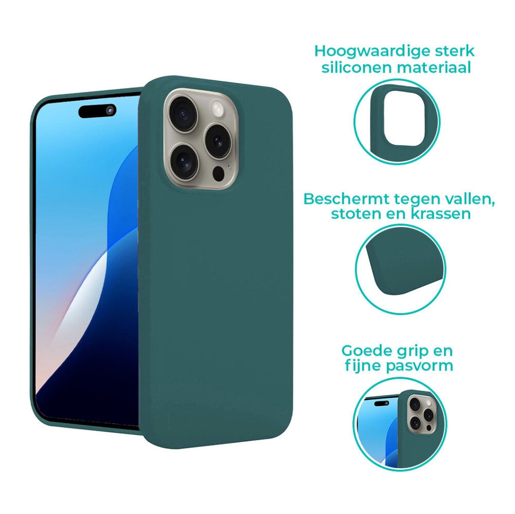 ShieldCase® ShieldCase iPhone 16 Pro siliconen hoesje (donkergroen)