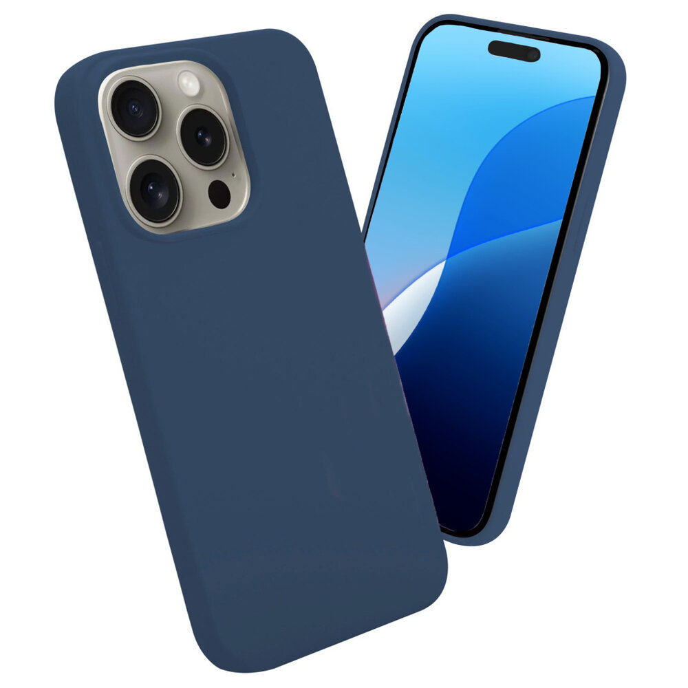 ShieldCase® ShieldCase iPhone 16 Pro siliconen hoesje (donkerblauw)