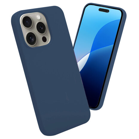 ShieldCase® ShieldCase iPhone 16 Pro siliconen hoesje (donkerblauw)